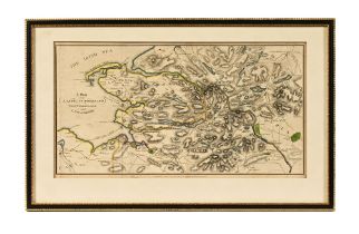 An early 19th century map of The Lakes in Cumberland, Westmorland and Lancashire,