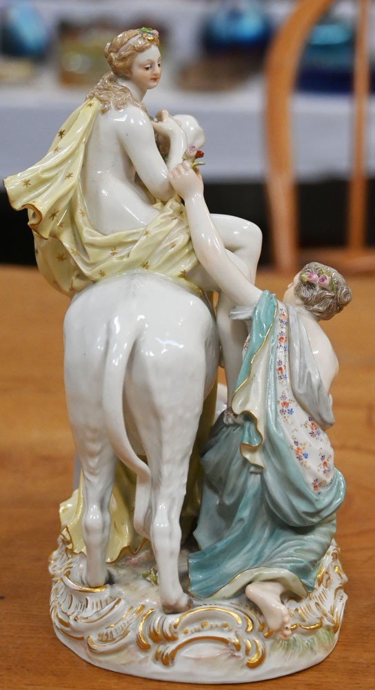 Meissen a mythological figure group Europa and The Bull, - Image 6 of 10