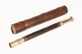 A leather cased military telescope by Casella,