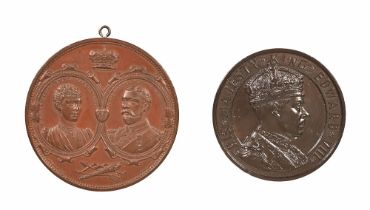 An 1893 bronze medallion,