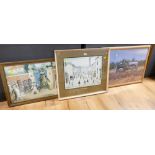 Framed LS Lowry print "Coronation Street", 65 cm x 57 cm,