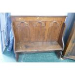 Vintage church bench, height 103 cm, width 113 cm,