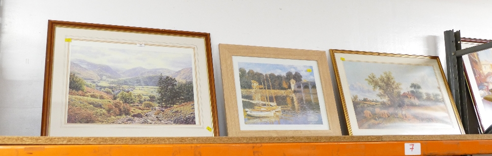 Three framed prints,