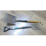 Garden fork and spade