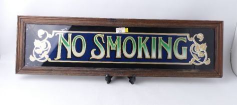 Framed mirror pub sign "No Smoking",