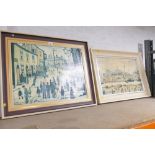 Two framed Lowry prints,