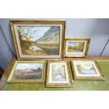 4 Tom Holland oil paintings of rural scenes,