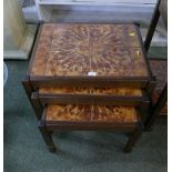 Nest of three 1970's vintage retro tile topped tables