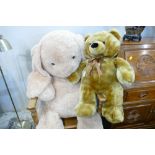 Large rabbit soft toy, height 70 cm seated,
