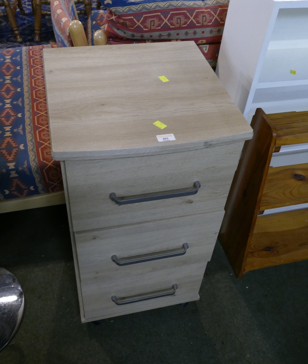 Modern three flight bedside chest of drawers