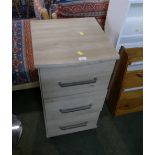 Modern three flight bedside chest of drawers