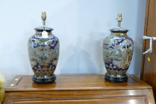 Pair of ceramic Oriental style lamp bases,