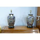 Pair of ceramic Oriental style lamp bases,