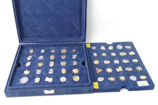 US Police Badge Collection by Mayfair in display case