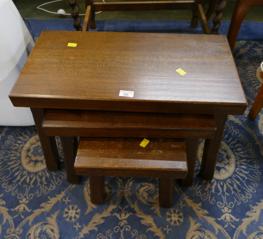 Modern nest of three rectangular tables/stools