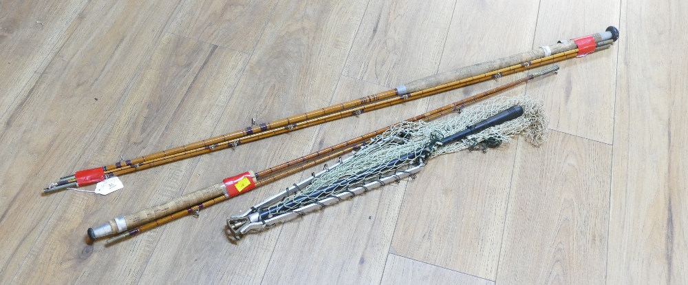 Bamboo fishing rods and fishing net