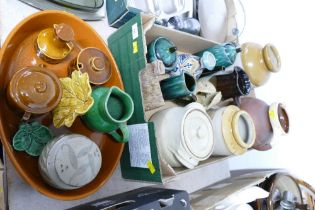 Quantity of pottery and stoneware including jugs, pots, vases, storage jars,