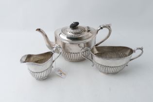 Three piece plated tea set