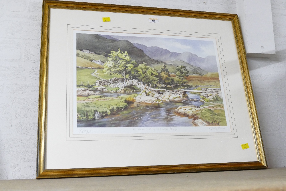 Judy Boyes signed print, The River at Slaters Bridge in Little Langdale,