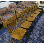 Six spindle backed kitchen chairs