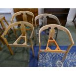 Four retro tub chairs (seat pads removed)
