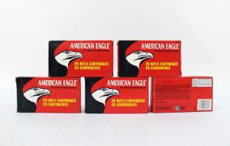 One hundred cal 308 Winchester American Eagle 150 grain full metal jacket,