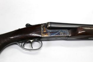An AYA 12 bore side by side shotgun, with 30" barrels, cylinder and cylinder choke, 76 mm chambers,