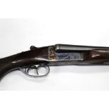 An AYA 12 bore side by side shotgun, with 30" barrels, cylinder and cylinder choke, 76 mm chambers,