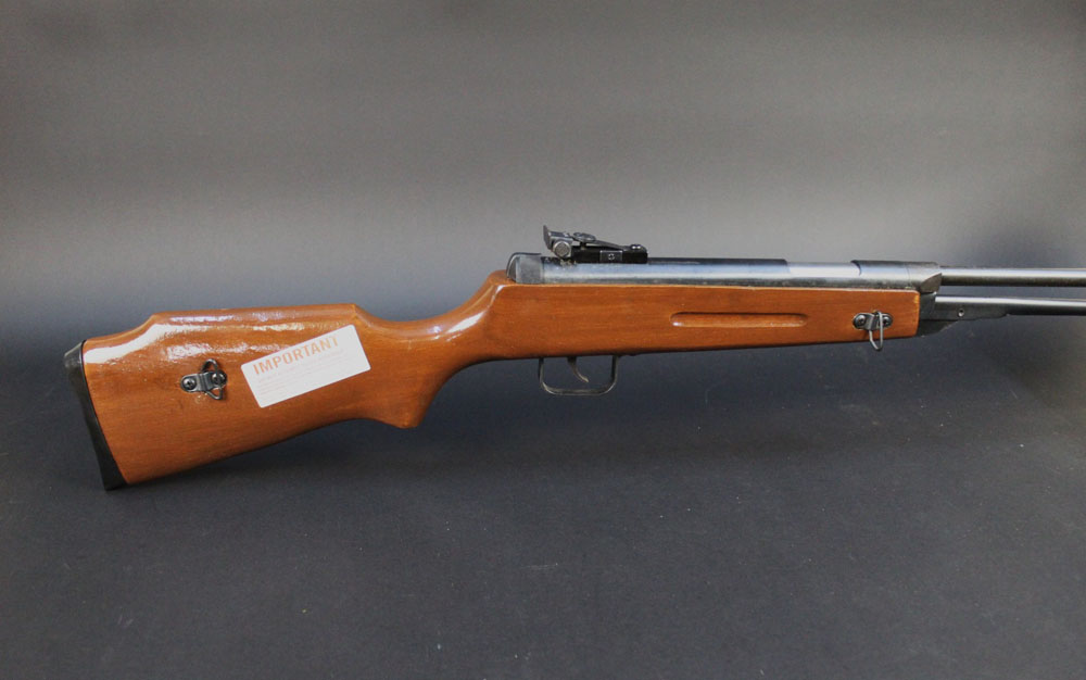 A Chinese cal 22 underlever air rifle, no visible serial number.