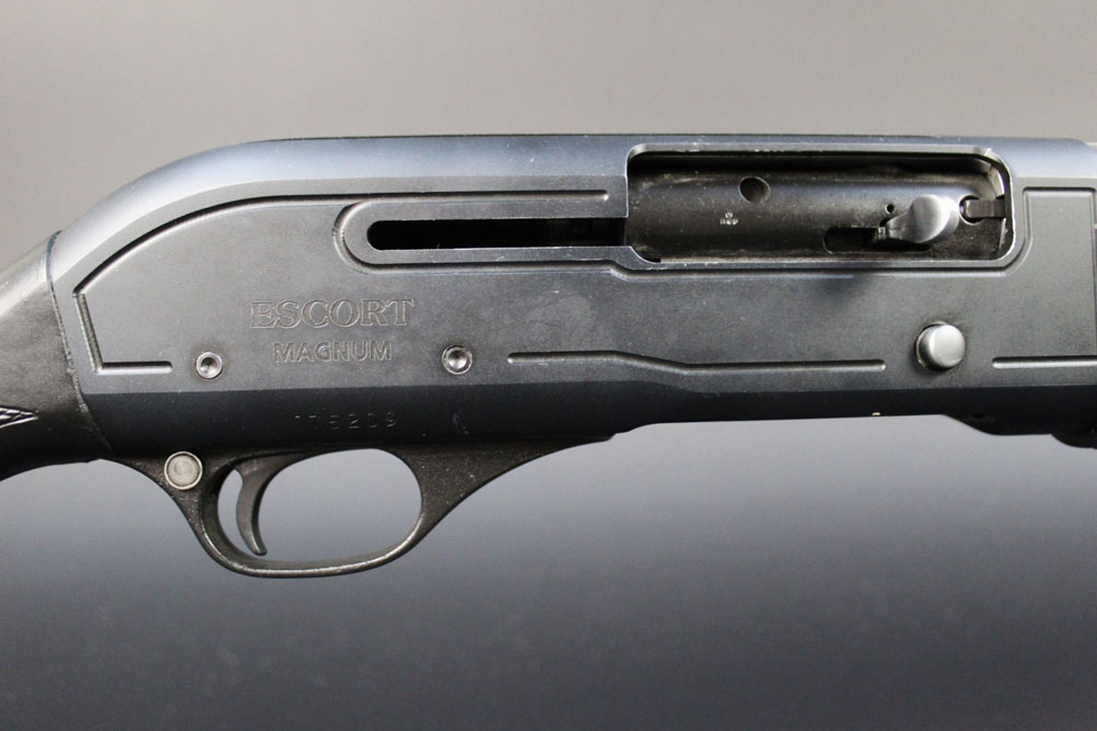 An Escort Magnum 12 bore semi automatic shotgun, with 3 1/2" chamber,