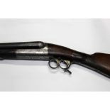 WITHDRAWN - An Ideal No 2R French side by side shotgun, 16 bore with 25 1/2" barrels,