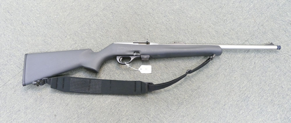 A Remington 597 cal 22 LR semi automatic rifle, with screw cut barrel,