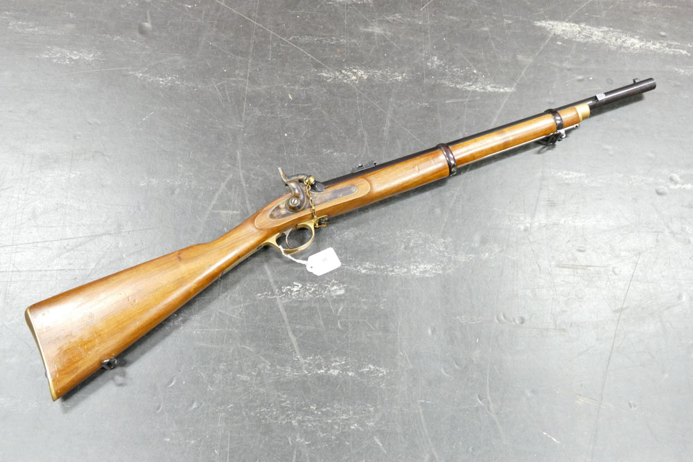 A Parker Hale 1861 Enfield two band cal 577 black powder rifle,