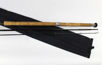 A John Norris of Penrith, Lakeland carbon fly salmon fly rod, in three sections, 15' line 10.