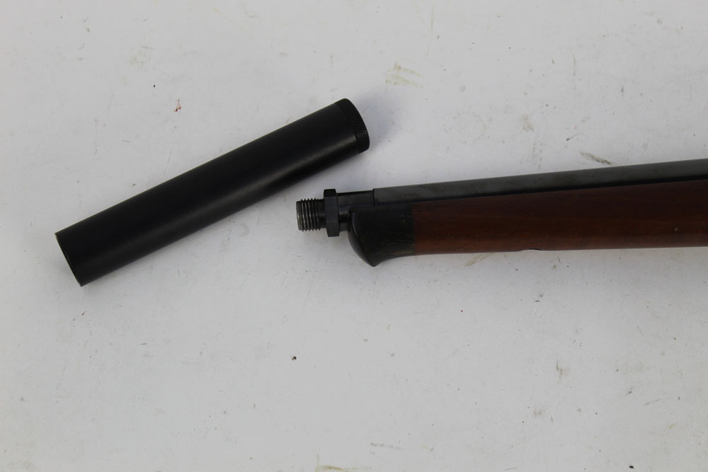 An Anschutz Model 1418 Stutzen cal 22 LR bolt action rifle, fitted with a sound moderator, - Image 2 of 4