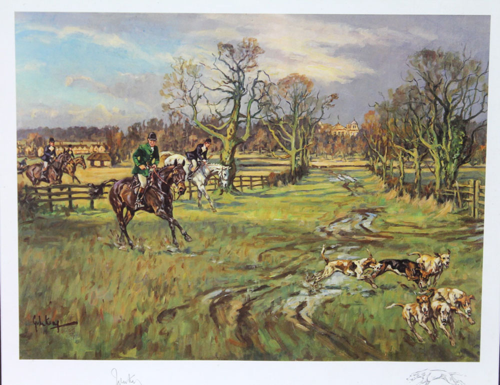 John King two signed prints, the first limited edition of The Duhallow Hunt in Newtown 372/750, - Image 6 of 7