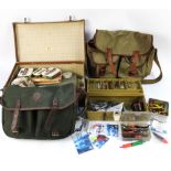 A Selection of vintage fishing bags,