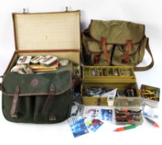 A Selection of vintage fishing bags,
