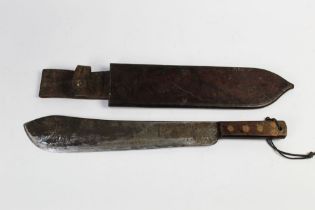 A World War 2 machete, the blade stamped with a broad arrow and JJB dated 1942,