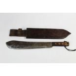 A World War 2 machete, the blade stamped with a broad arrow and JJB dated 1942,