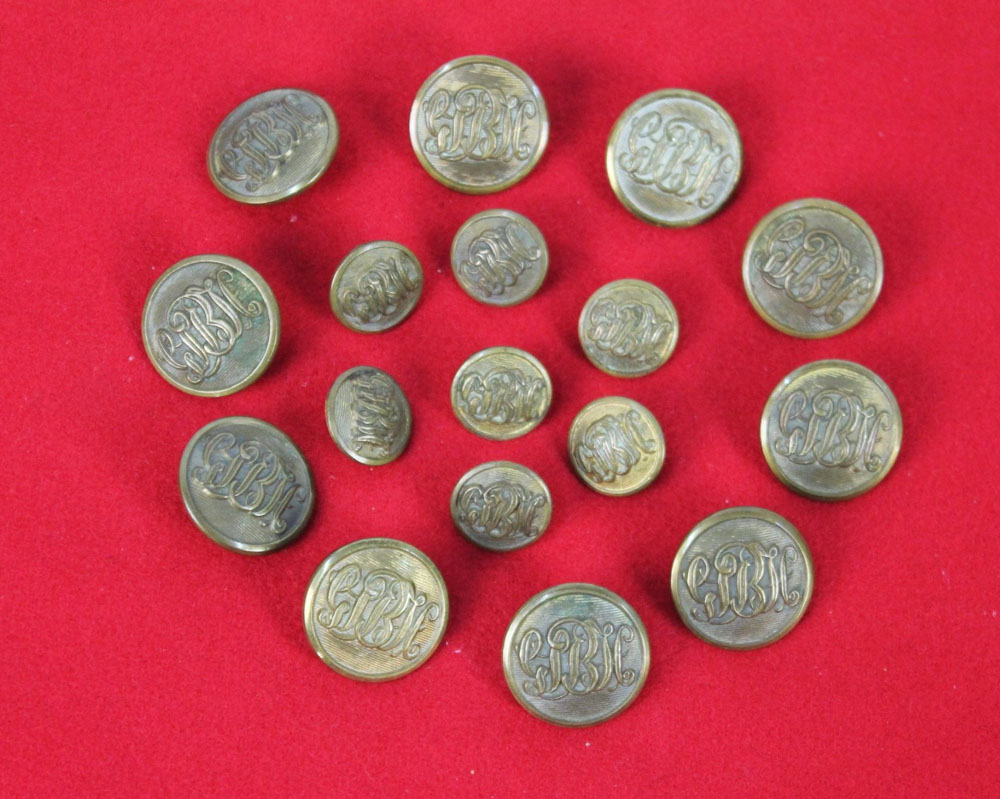 Seventeen hunt buttons, believed to be Garth & South Berks Hunt,