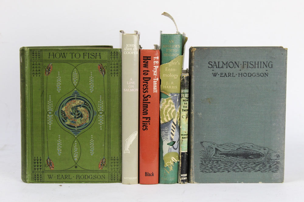 Six books on fishing to include two by W Earl Hodgson "How To Fish" and "Salmon Fishing".