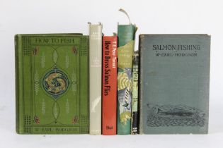 Six books on fishing to include two by W Earl Hodgson "How To Fish" and "Salmon Fishing".