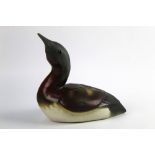 A Helmsdale Pottery Sutherland Scotland red throated diver, made by David and Penny Woodly.