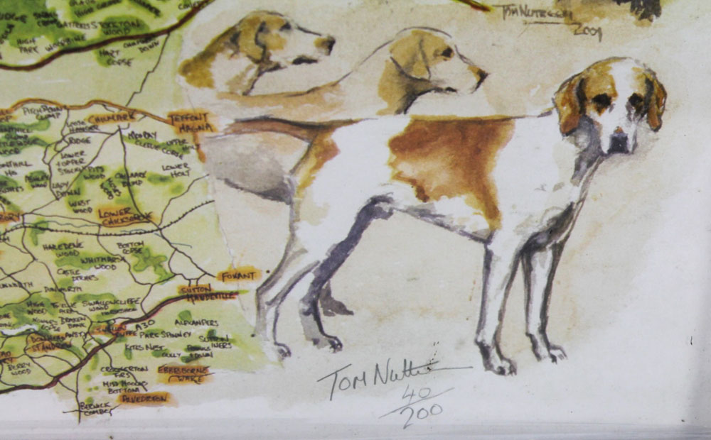 Three pictures "South & West Wilts Hunt Map" signed by Tom Nutter 40/200, 48 x 55 cm, - Image 7 of 10