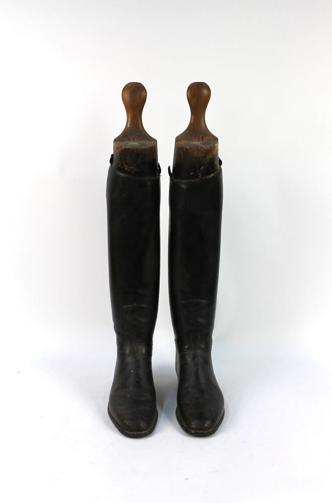 A pair of gentleman's black leather hunting boots, - Bild 2 aus 8