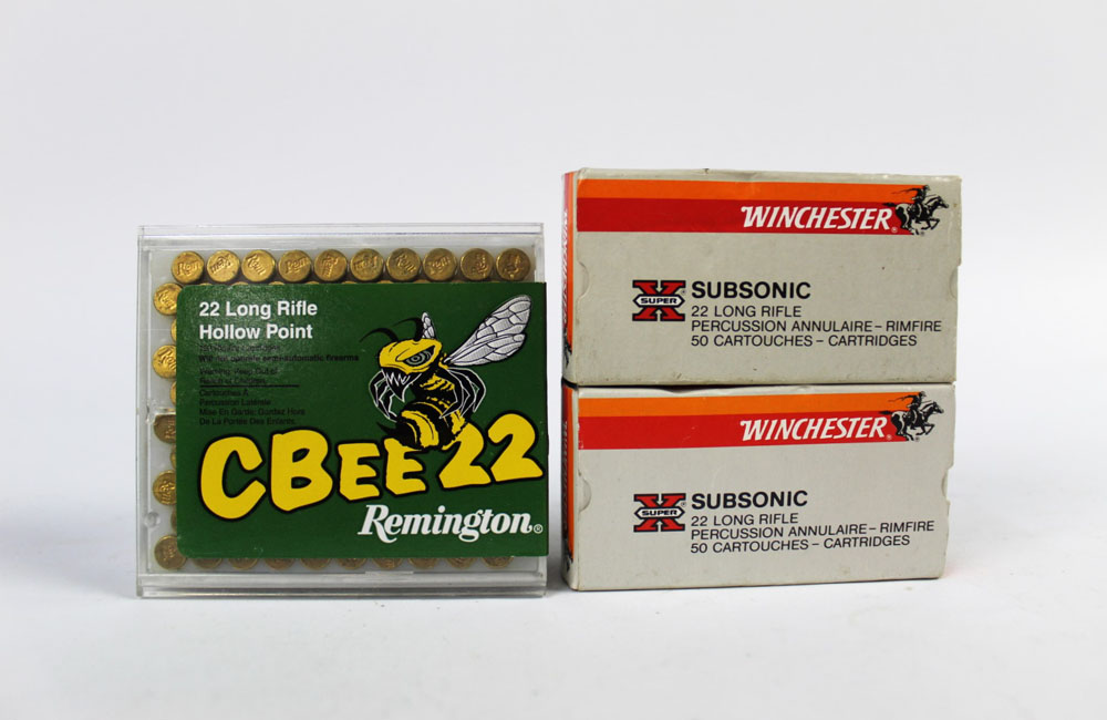 Two hundred cal 22 LR rifle cartridges to include one hundred Cbee Remington, 55 grain.