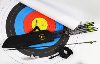A quantity of archery targets and a quiver containing backbone 5.