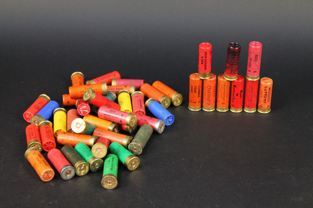 A box of forty four collectors shotgun cartridges, paper and plastic cases,