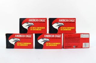 One hundred cal 308 Winchester American Eagle 150 grain full metal jacket,